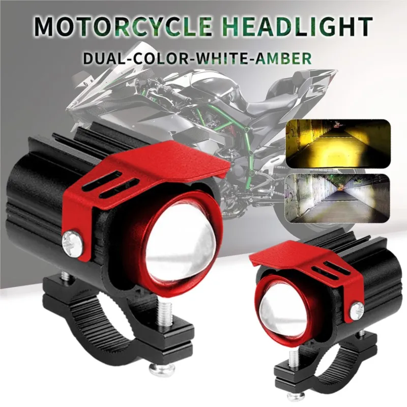 Auxiliary Led Headlight For Motorcycle Fog Lights Lamp Long Range 12-80V White/Amber Additional Motorcycle LED Lights Spotlights