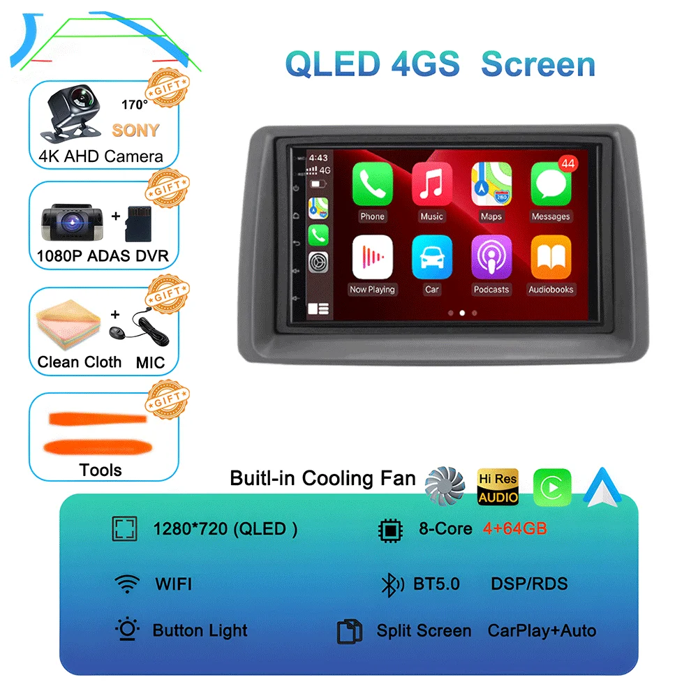 7 inch autoradio Android 16 voor FIAT Panda 2003 2004 2005 2006 2007 - 2012 Stereo Multimedia Speler Navigatie Autoradio Carplay Auto