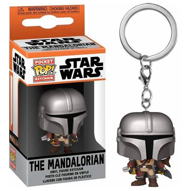 Hot Funko POP Star Wars Mandalorian Darth Vader Keychain PVC Figure Key Ring Collectible Model Toy Kids Birthday Gift view 5