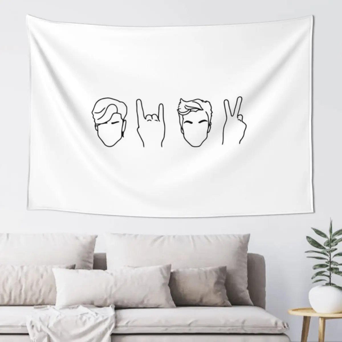 Dolan Twins White Logo Tapestry Outdoor Decor Home Decoration Tapete For The Wall Decoration Room Tapestry