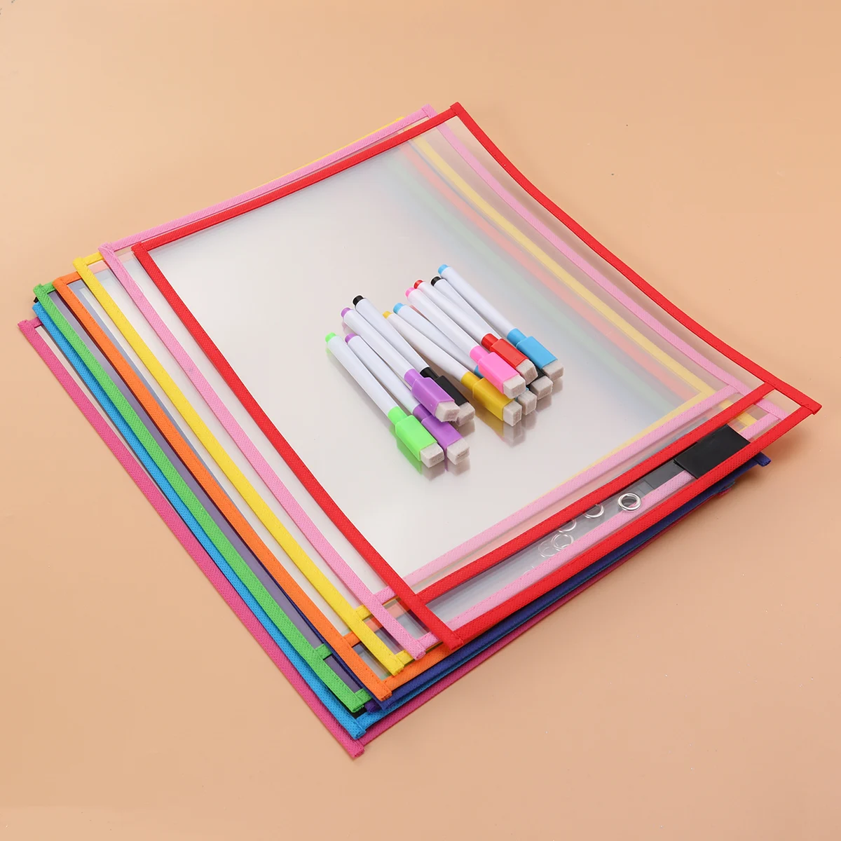 

PVC File Bag Reusable Storage Dry Erase Pocket Transparent Sewing Bags Kids Learning Accessories Teaching Supply School Folder