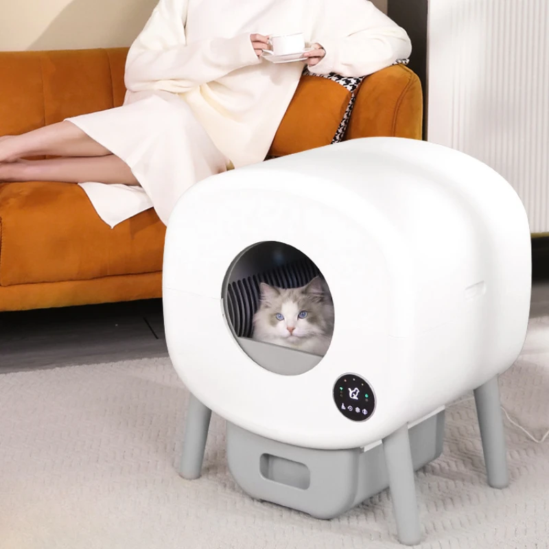 New Automatic Smart Cat Toilet Electric Smart Cat Litter Box Can Be Remotely Controlled By App Enclosed Cat Litter Box