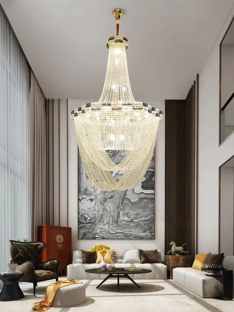 Gold Silver Crystal Chain Led 2025 Ceiling Chandelier Lighting Hanging Lamps Lustre Suspension Luminaire Lampen For Living Room