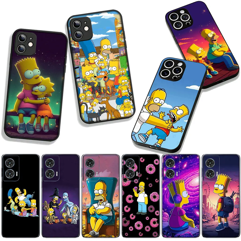 Чехол S-Simpsons Bart для Motorola Moto G04 G13 G14 G22 G23 G34 G35 G45 G64 G82 G84 G20 G32 G53 G60 G72 E14 E15 E13 E32 E22