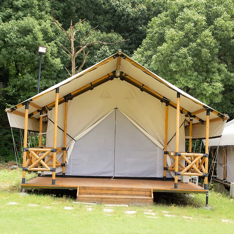 czterosezonowy namiot ślubny na świeżym powietrzu Przyjęcia weselne Imprezy namiot safari luksusowe płótno Resort glamping