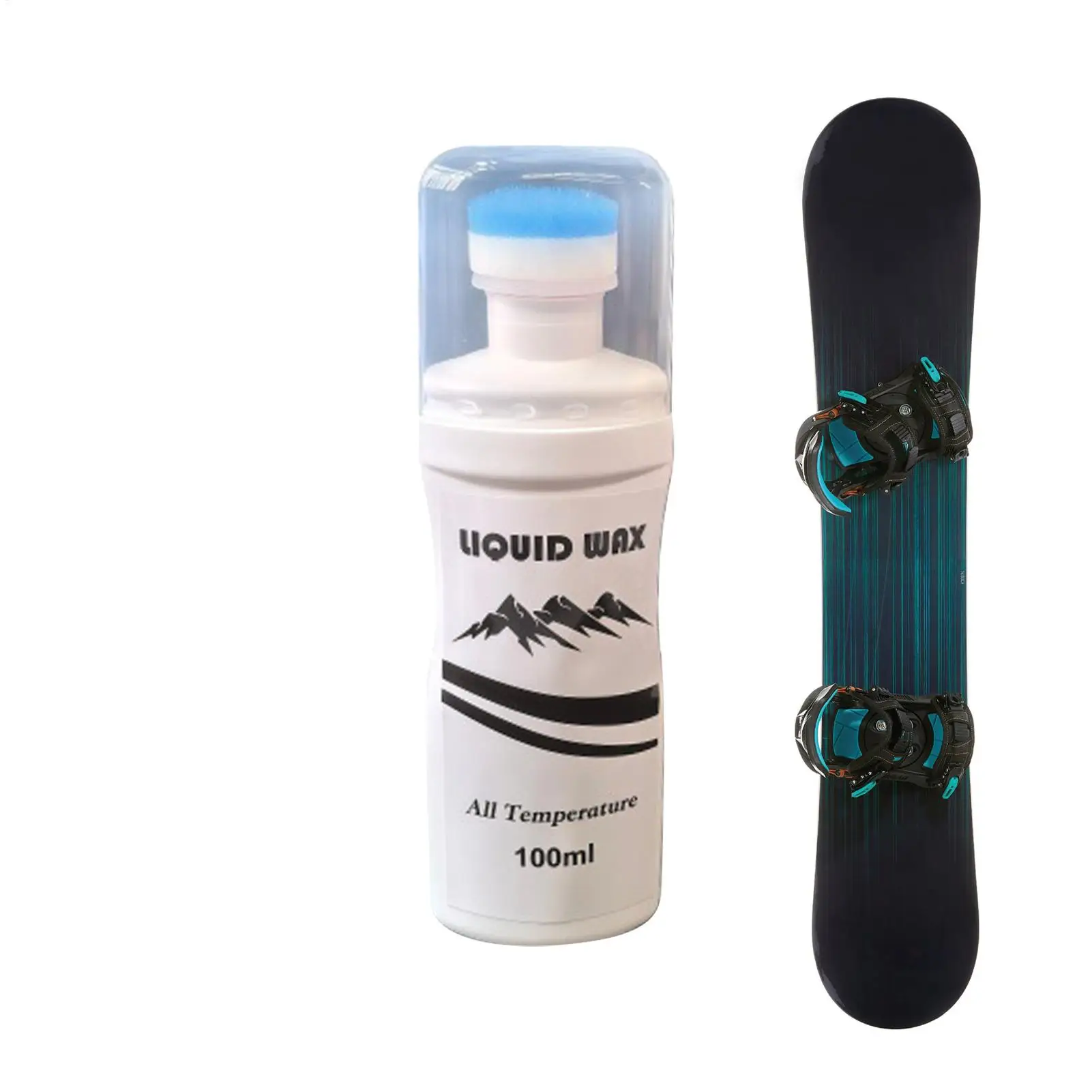 100ml Liquid Ski Wax with Applicator Long Lasting Glide & Protection for Skis & Snowboards, Easy Rub-On Formula for Home Tuning