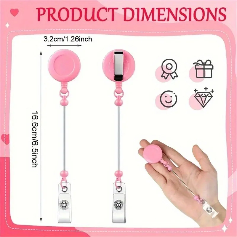 10Pcs Blank ID Badge Reels with Bead Stoppers and Belt Clips, 24 Position Beading Clips for Jewelry Making, Ideal ZSY