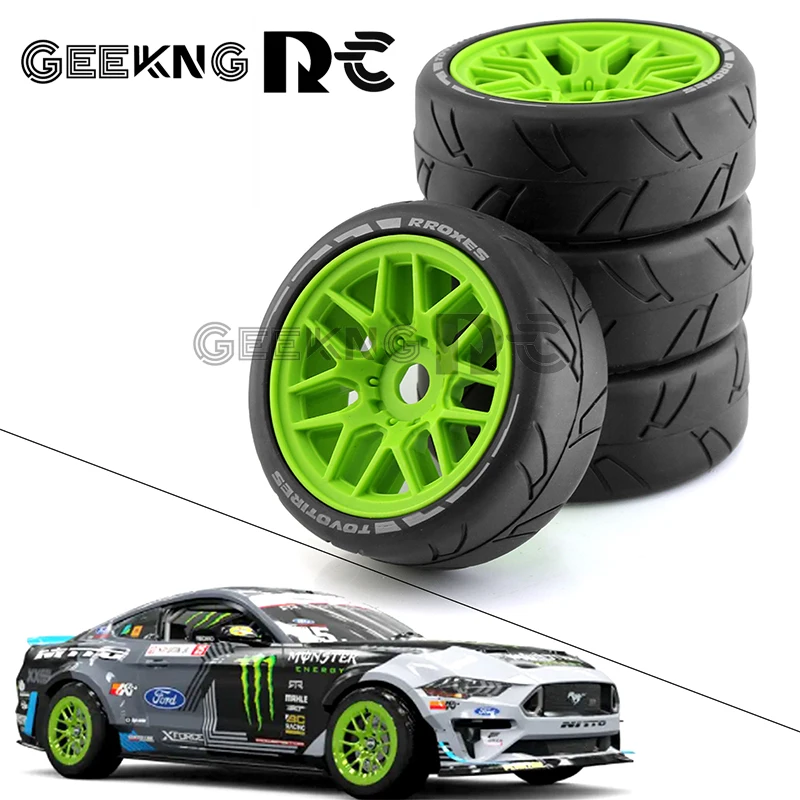 4pcs Short Course Truck Tires Tyre Wheel 17mm Adapter For 1/8 pull WRC Feishen Ping Run GT tire racing highway