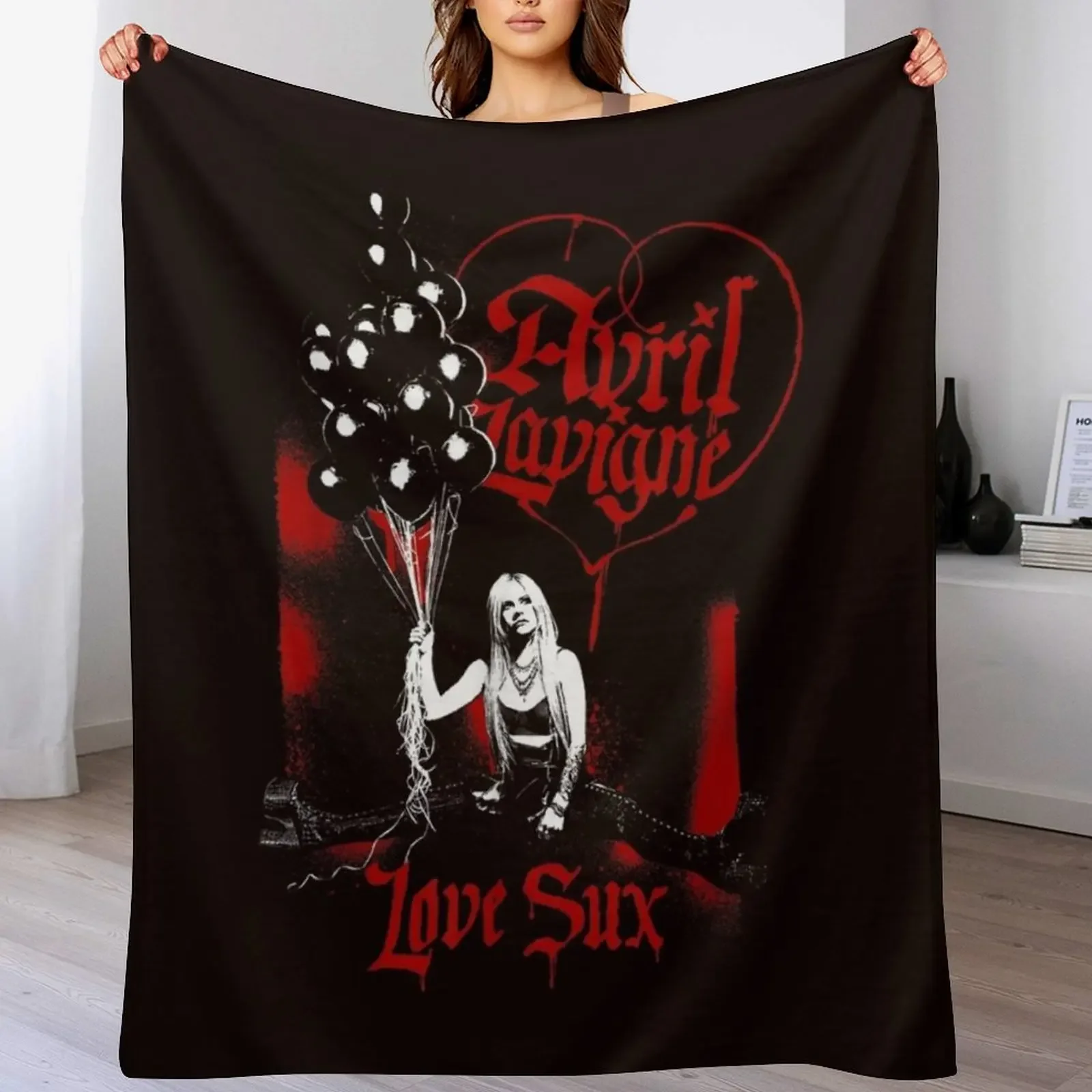 

official avril lavigne love sux balloons Throw Blanket Polar Decorative Throw Beautifuls Blankets