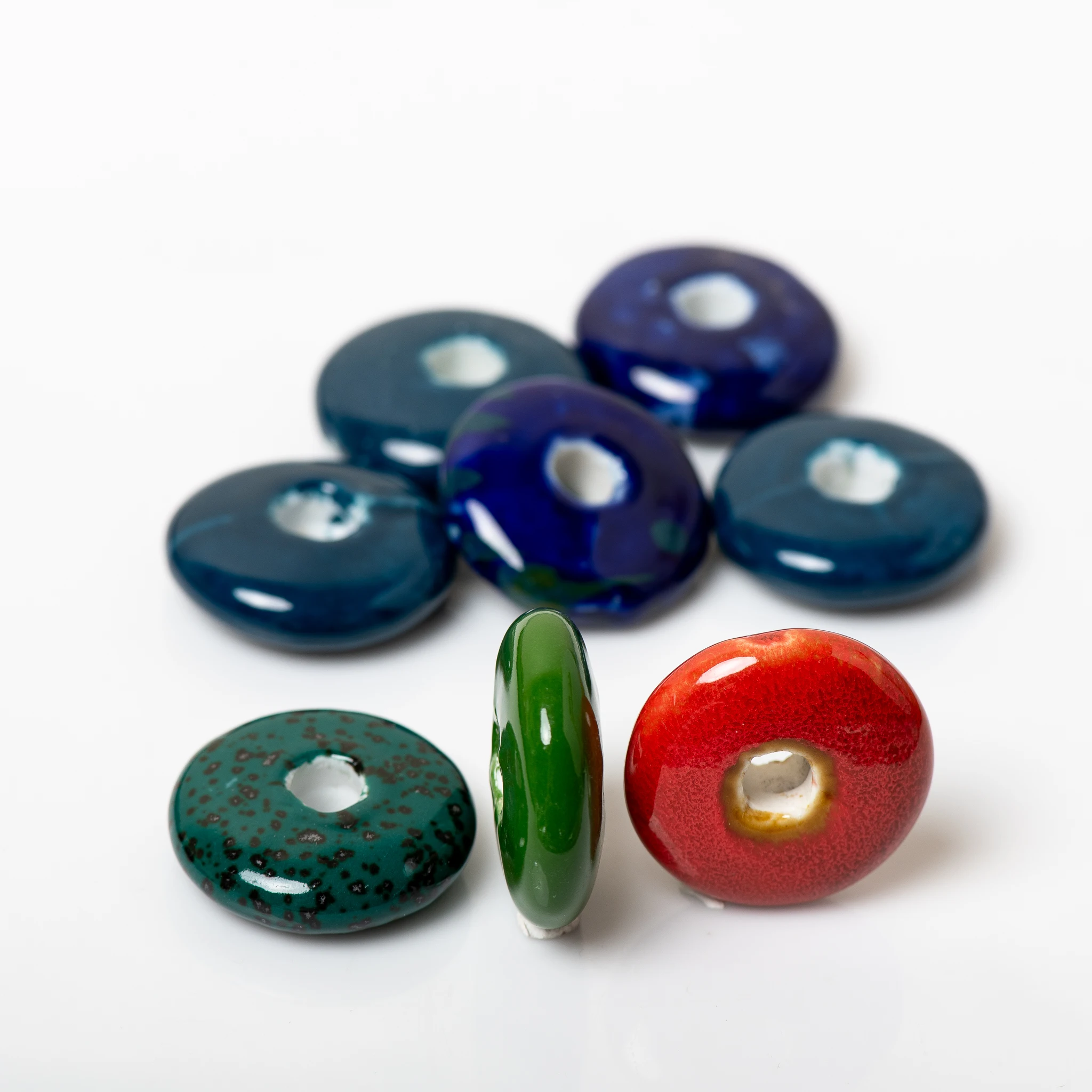 Ceramic Round Beads for DIY Crafts Multiple Colors Available Jewelry Making Supplies Pack of 2
