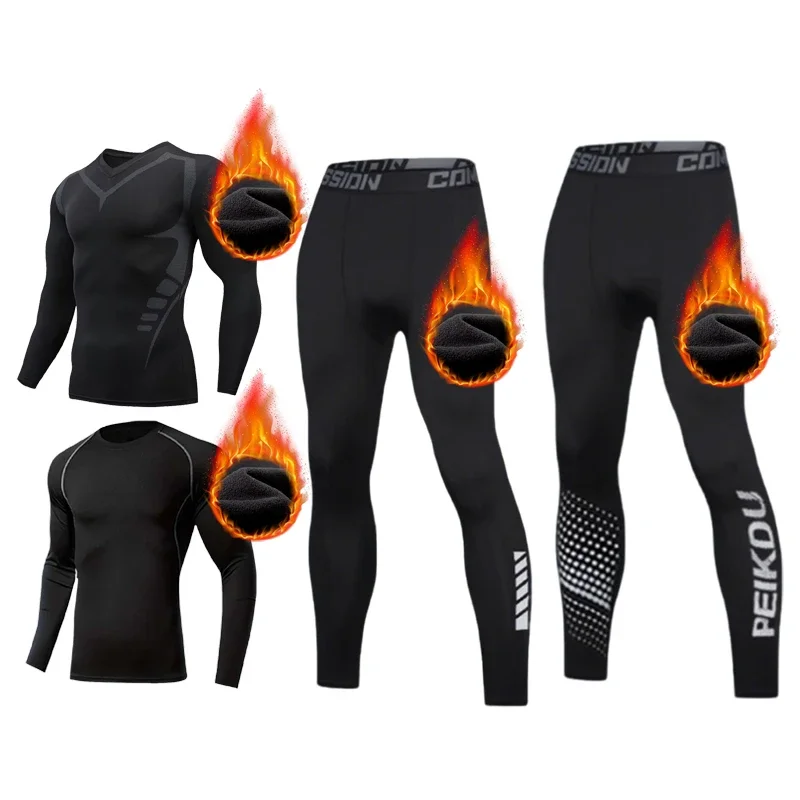 2025 Men's warm underwear, with a wide range of styles, providing double warmth, as a base layer for exercise.
