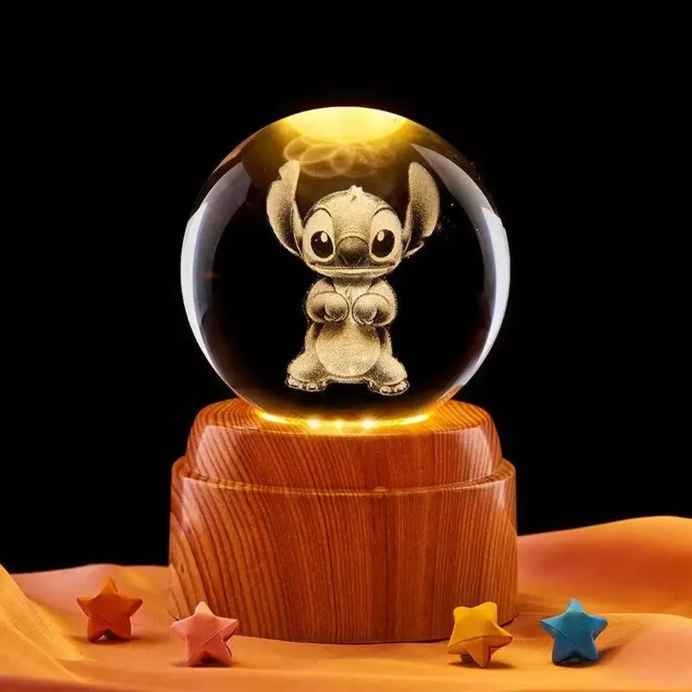 حار 6 سنتيمتر ثلاثية الأبعاد كريستال الكرة غرزة بيكاتشو قاعدة التناوب مع 6 سنتيمتر كريستال الكرة كوكب ليلة ضوء الليزر نحت هدايا الأطفال