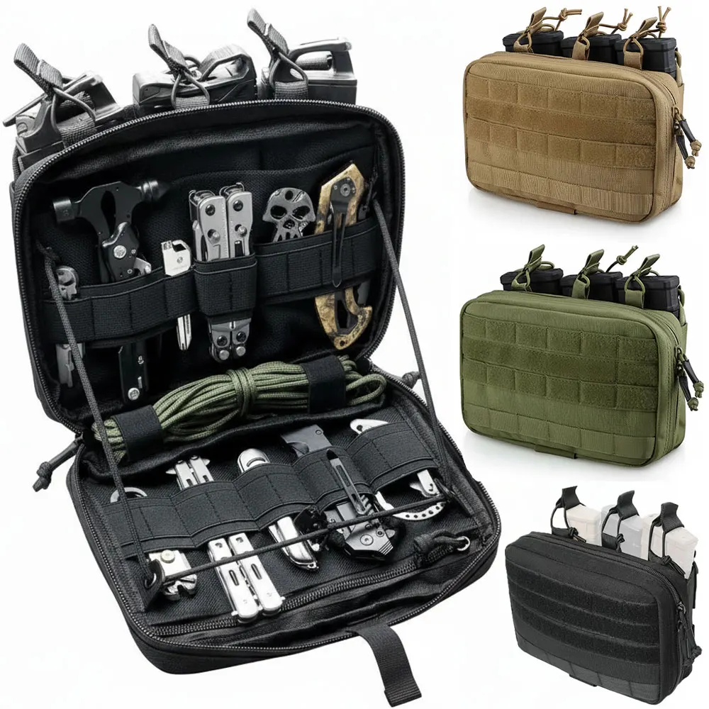 Tactical Triple Magazine Pouch Open Top 5.56/.223 Magazine Pouch MOLLE Mag Bag Nylon M4/M16 Mag Holder Hunting Tool EDC Pouch