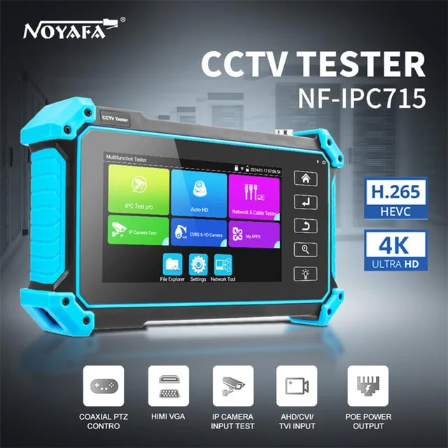 NOYAFA Nf-IPC715 Tester CCTV 5 cali 4K 1920x1080P 8MP AHD CVI TV SDI z wejściem HDMI VGA RJ45 Monitor Kamera IP Tester CFTV Test