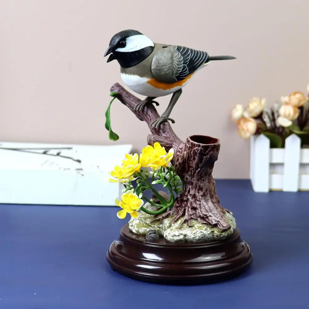 Simulation Voice Control Little Bird Creativity Cute Bird Decorative Item Room Home Decoration Toys For Children Gift C0i1