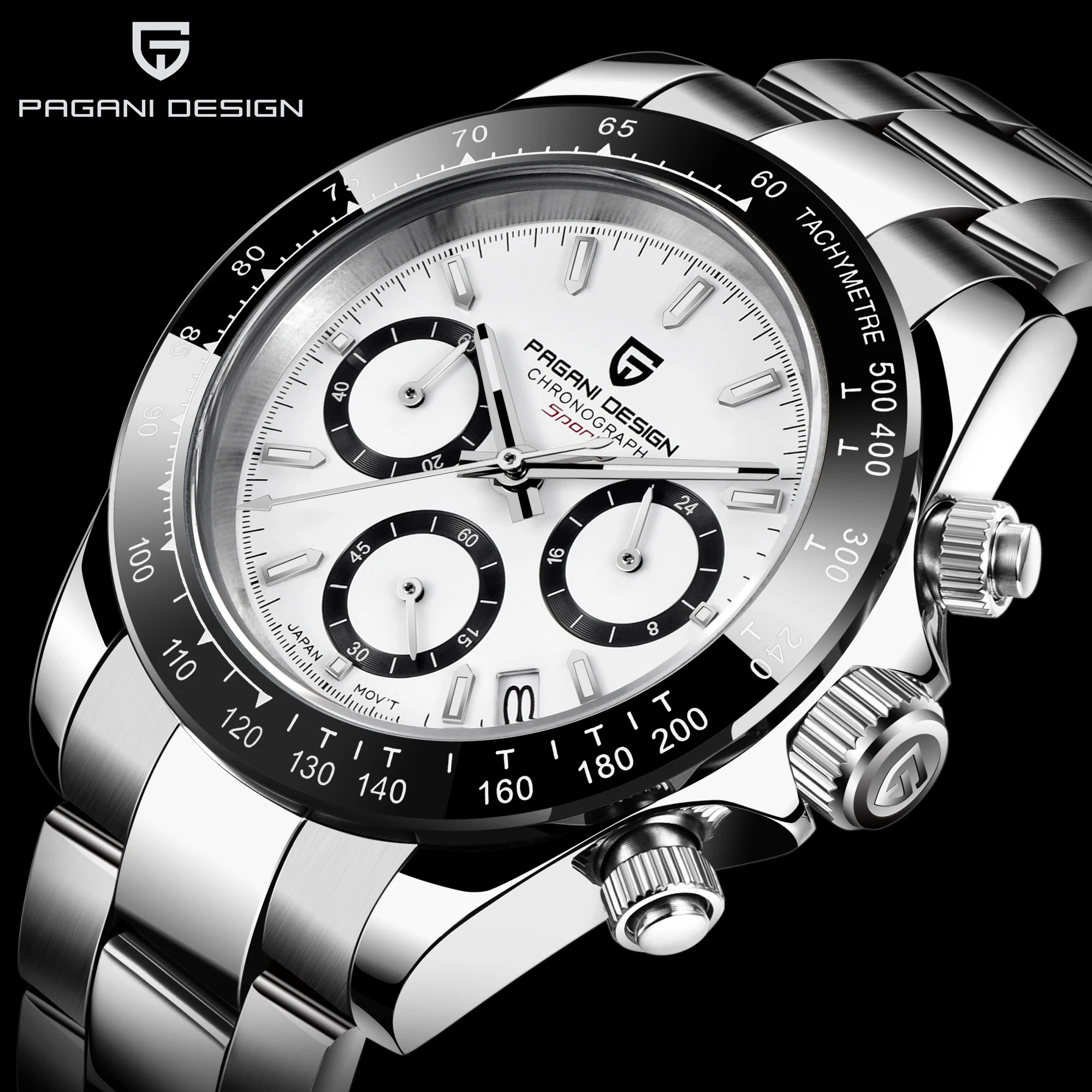 2024 New PAGANI DESIGN Top Men Sports Quartz Watch 40MM Sapphire Stainless Steel 100m Waterproof Luxus Chronograph Reloj Hombre