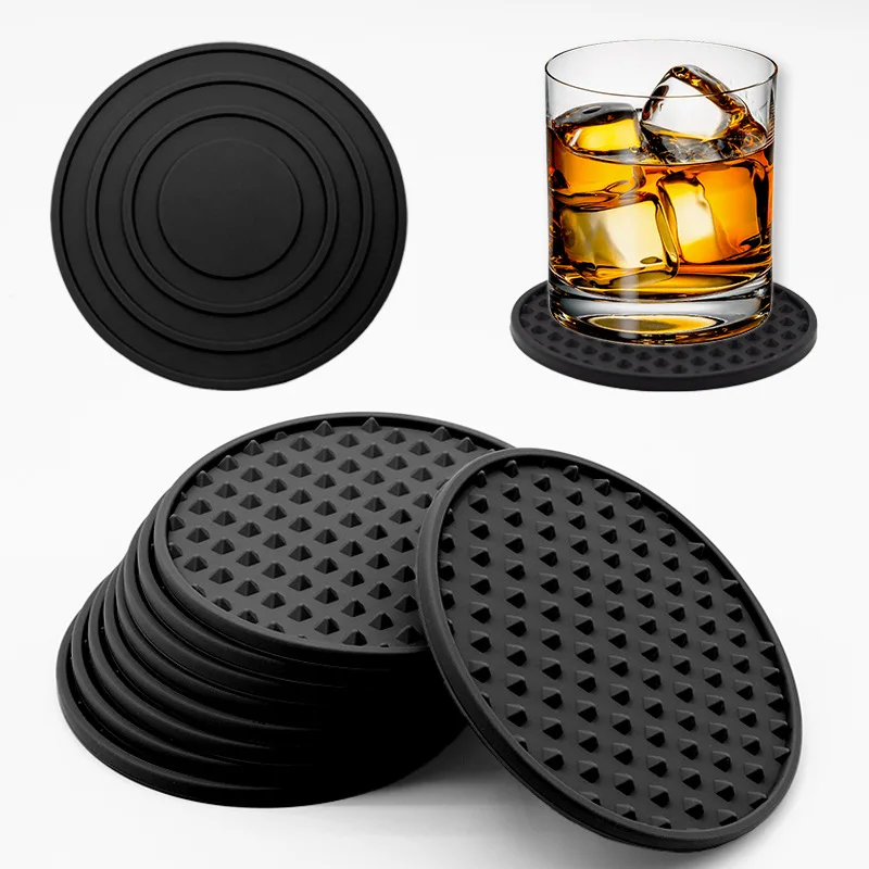 Five Pointed Star Diamond Shaped Coaster, Heat-Resistant Coaster, Food Grade Silicone Coaster, 10cm Round Silicone Coaster