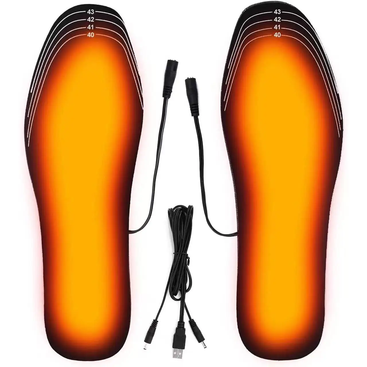 Winter Trimmable USB-Rechargeable Heating Insoles - Washable Foot Warmer Essential Compatible with Men's & Women's Shoes