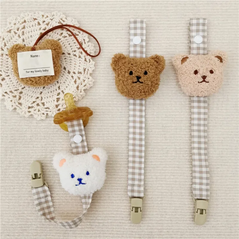 Cute Bear Baby ciuccio Clip catena supporto fittizio succhietto ciuccio Clip cinturino capezzolo supporto alimentazione infantile accessori per bambini