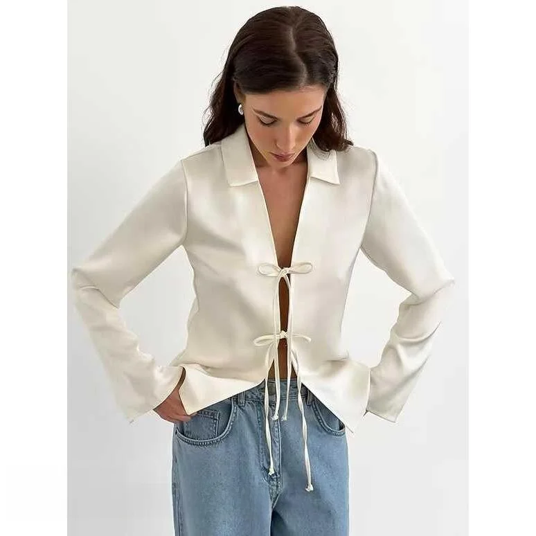 

Осенняя новинка: Женский кардиган с отложным воротником, на пуговицах, прямого кроя, с длинными рукавами, однотонный, на шнуровке, модный.