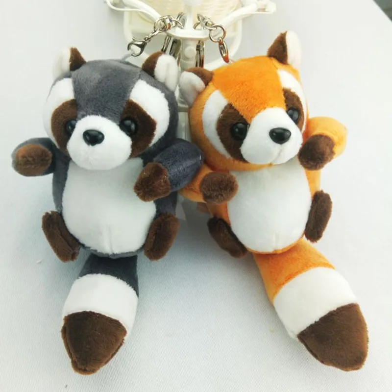 Bag Accessories Doll Keychain Adorable Raccoon Keychain 3d Eyes Long Tail Plush Doll for Girls' Backpack Decoration Soft Stuffed