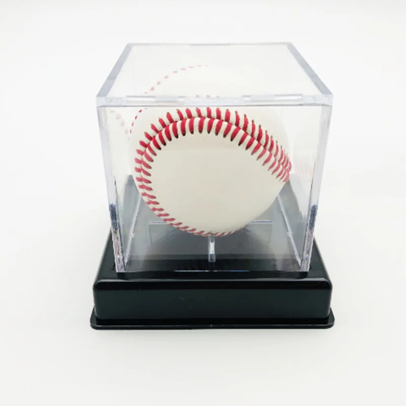 Carcasa protectora de béisbol, caja de exhibición de béisbol transparente de acrílico con base de colección, a prueba de polvo, a prueba de humedad,