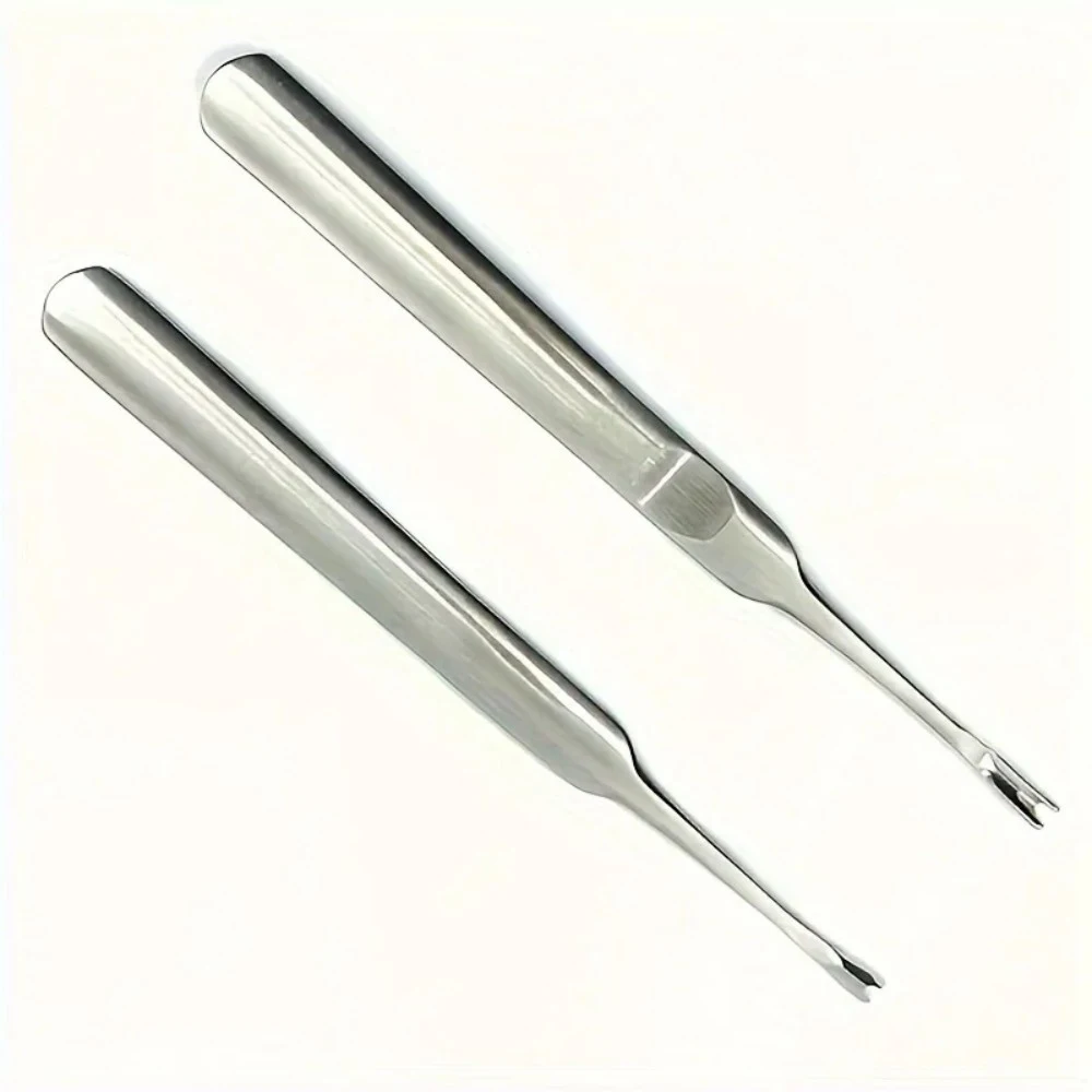 المهنية الفولاذ المقاوم للصدأ 1 قطعة انتهازي للبشرة مزيل بشرة الأظافر الكالس الجلد الميت شوكة مانيكير باديكير أدوات LK-AA317