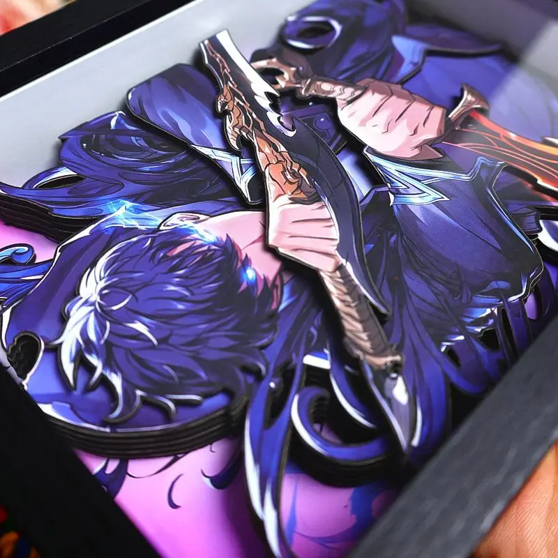 Solo nivelamento anime figura 3d retrato desenhar seong jin woo arise da sombra de alta definição quarto decoração presente