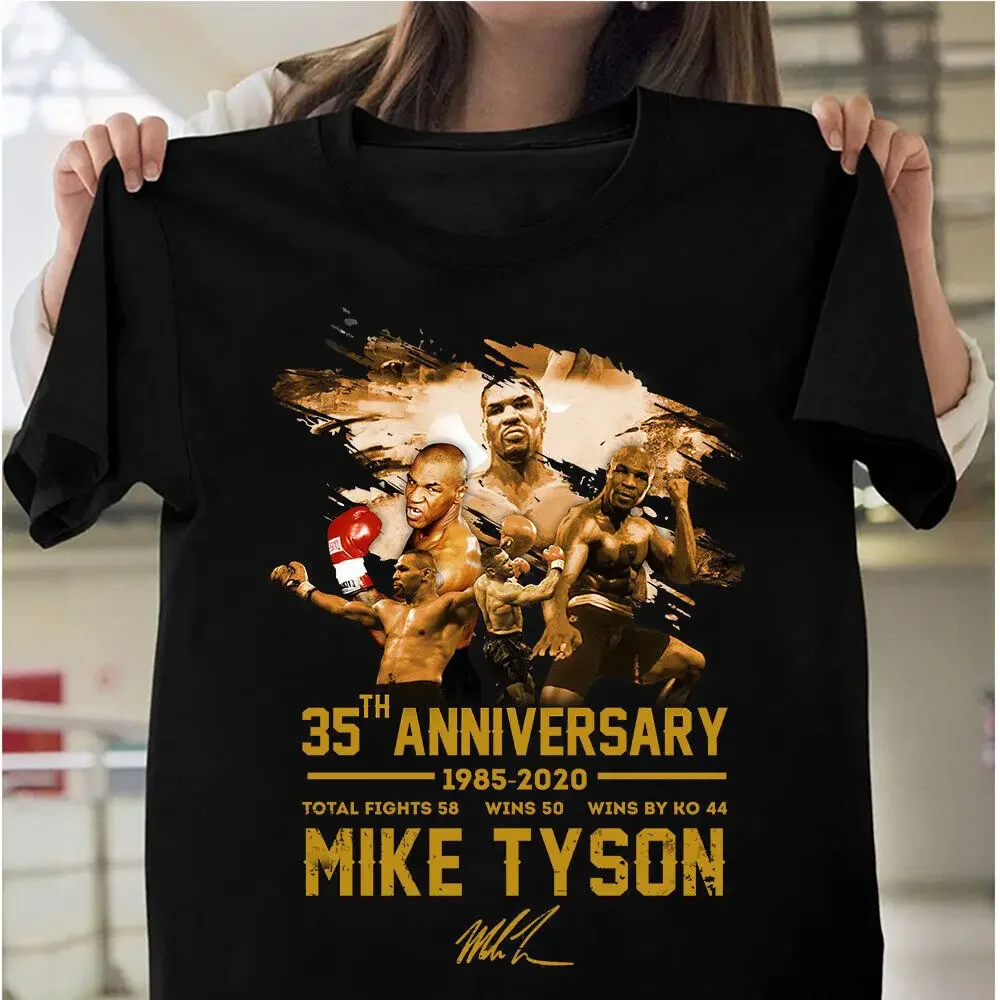 Vintage 35Th Anniversary Mike Tyson T-Shirt Men Tee Men's 100% Cotton Casual T-shirts Loose Top S-3XL