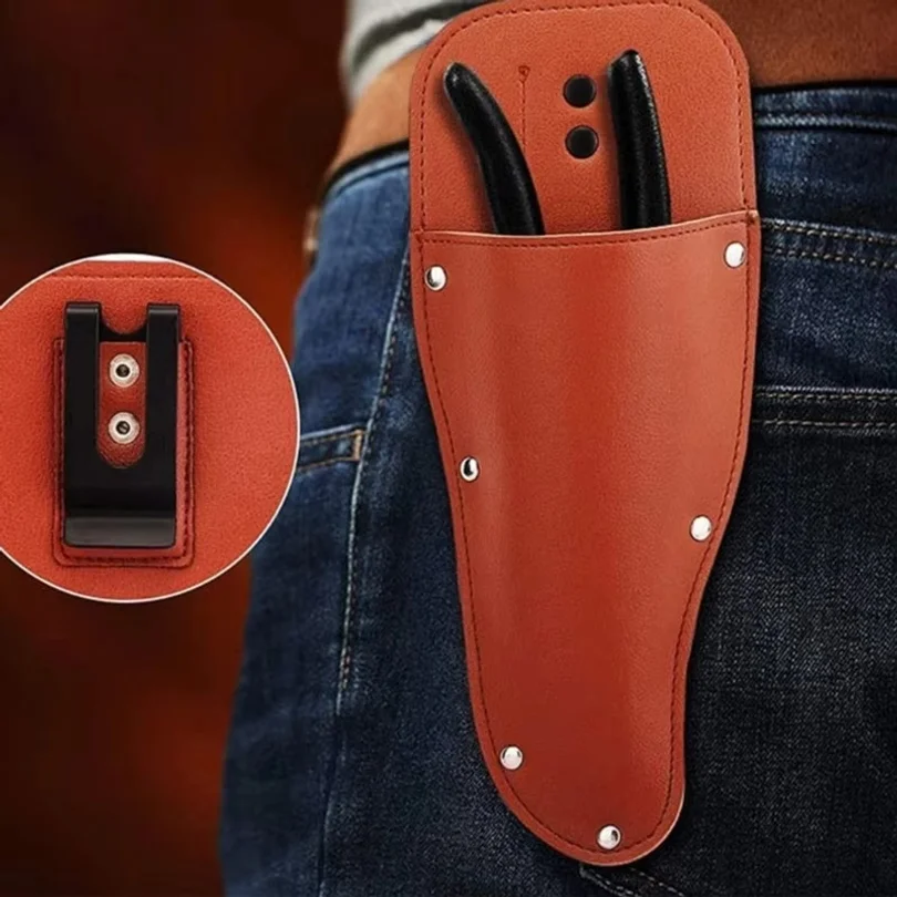 Waterproof Pruning Shears Tool Scabbard Cover Hanging Bag Storage Case with PU Leather Sheath Suitable for Gardening Use D2RD