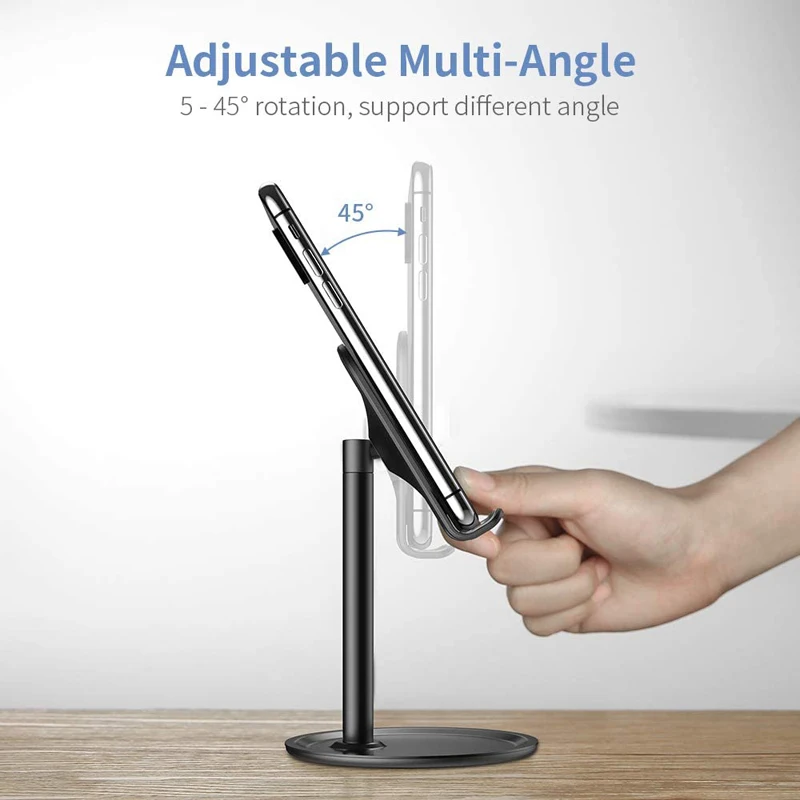 Universal  Multifunctional Portable Aluminum Desktop Mobile Phone Holder With Adjustable Height Angle For All Smart Phone iPad