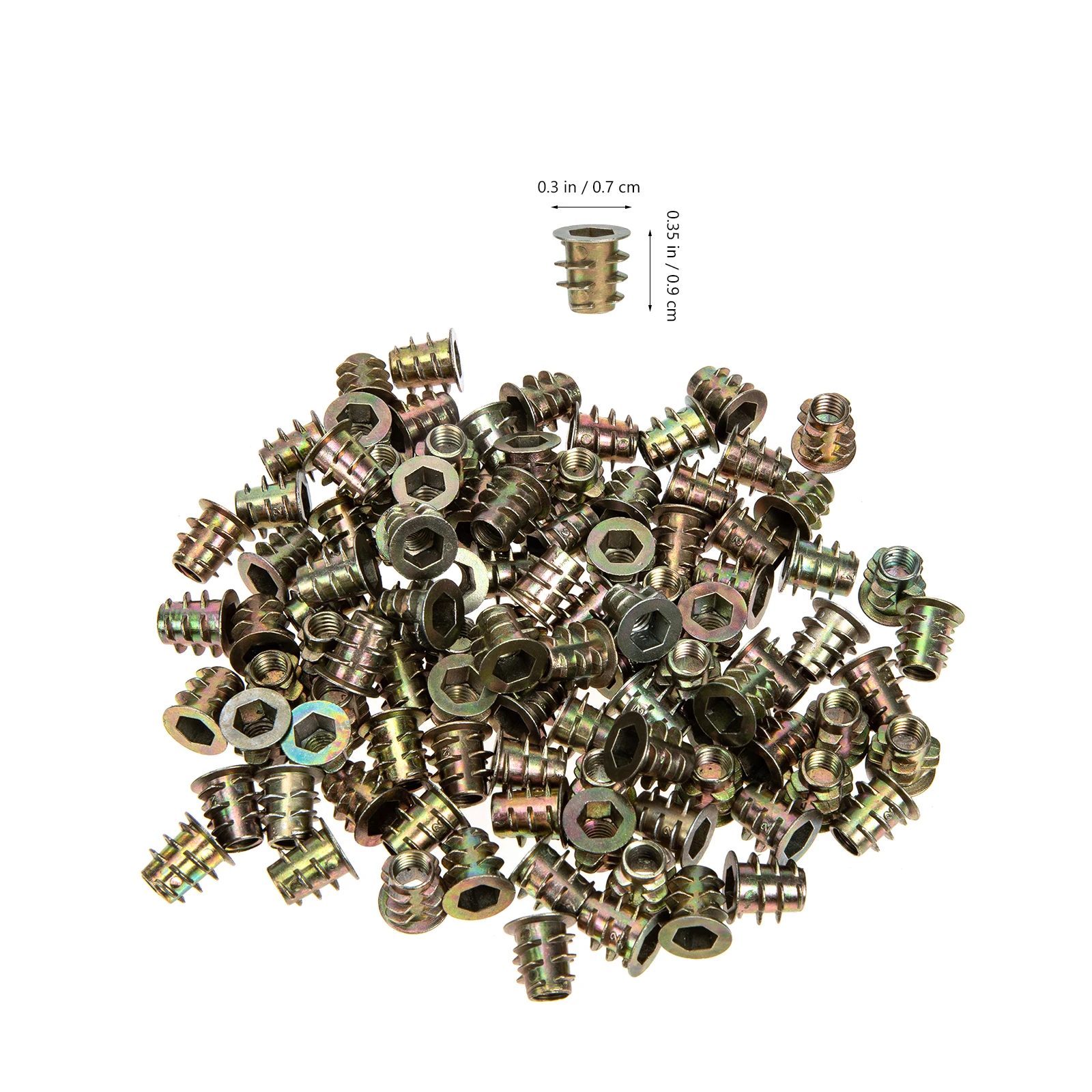 

100pcs Nut For Wood Furniture Zinc Alloy Hex Socket Screw Threaded Fastener Connector Threaded Fastener Connector Strong Durable