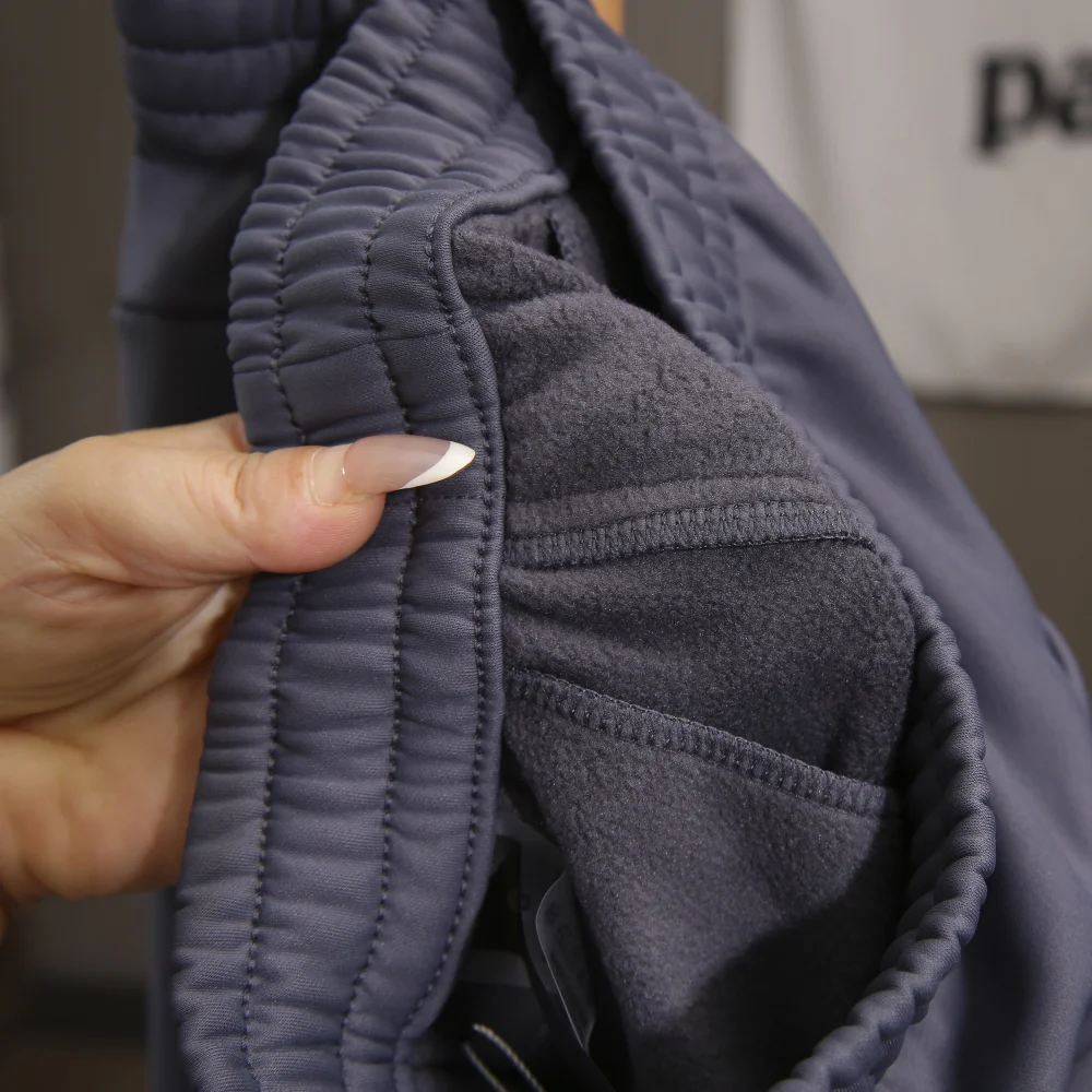 Męskie spodnie codzienne Thiened Fce na jesień i zimę, ciepłe, nie powiększające się, z prostymi nogawkami, spodnie rekreacyjne z włókna poliestrowego, odzież codzienna.