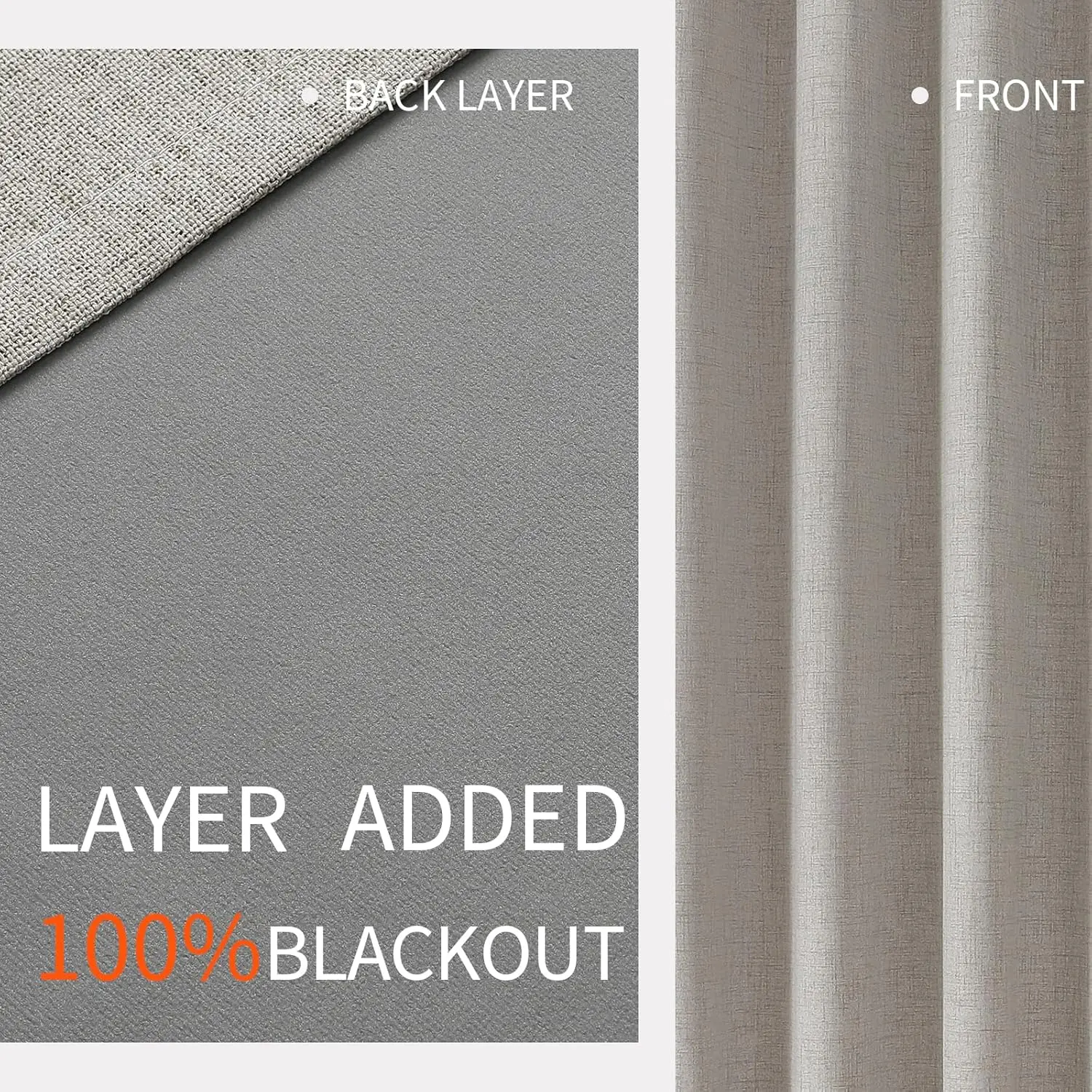 Blackout Curtains 350cm Height Room Darkening Curtains for Bedroom 100% Black Out Textured Thermal Curtain Privacy Protection