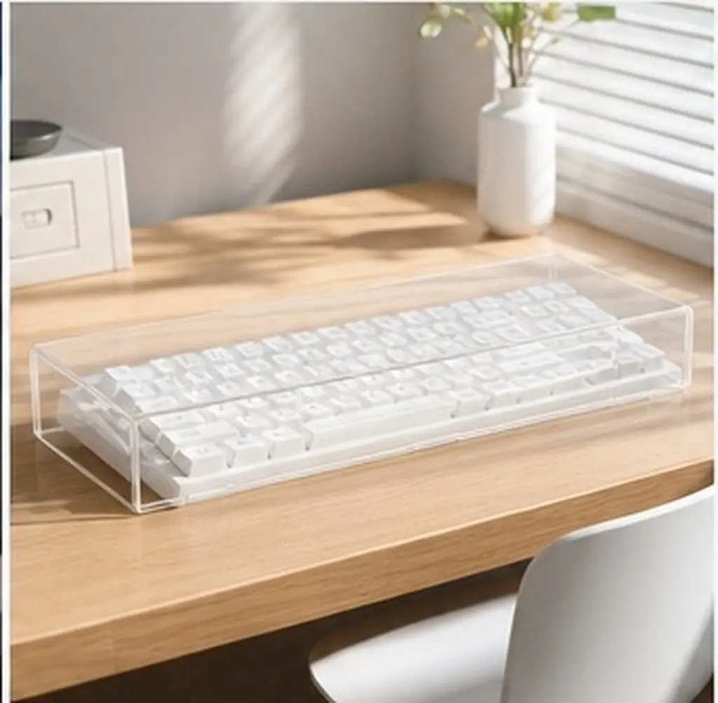 Clear Acrylic Keyboard Dust Cover Hard Shell Protector Full Size 14.7x6.9x2 Inches Transparent Mechanical Gaming Pc Desk