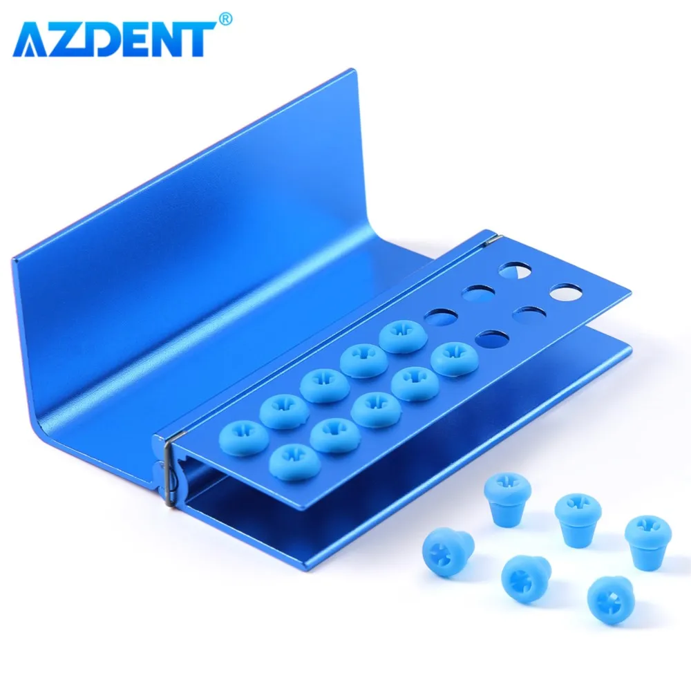 Dental Bur Box Burs Holder 10/16 Holes With Silicon AZDENT For FG RA Bur Dentistry Tools