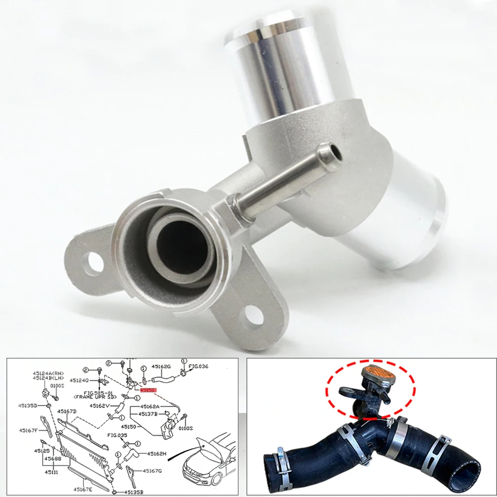 

For Toyota 86 Scion FR-S FRS For Subaru BRZ MT Upgrade Aluminum Engine Radiator Coolant Filler Neck Hose Pipe Adapter Connector