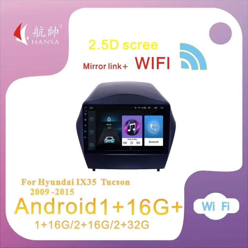 

2 din 9" Android 10.0 2+32G Car Radio GPS For Hyundai IX35 Tucson 2009 -2015 Navigation Multimedia Video Player