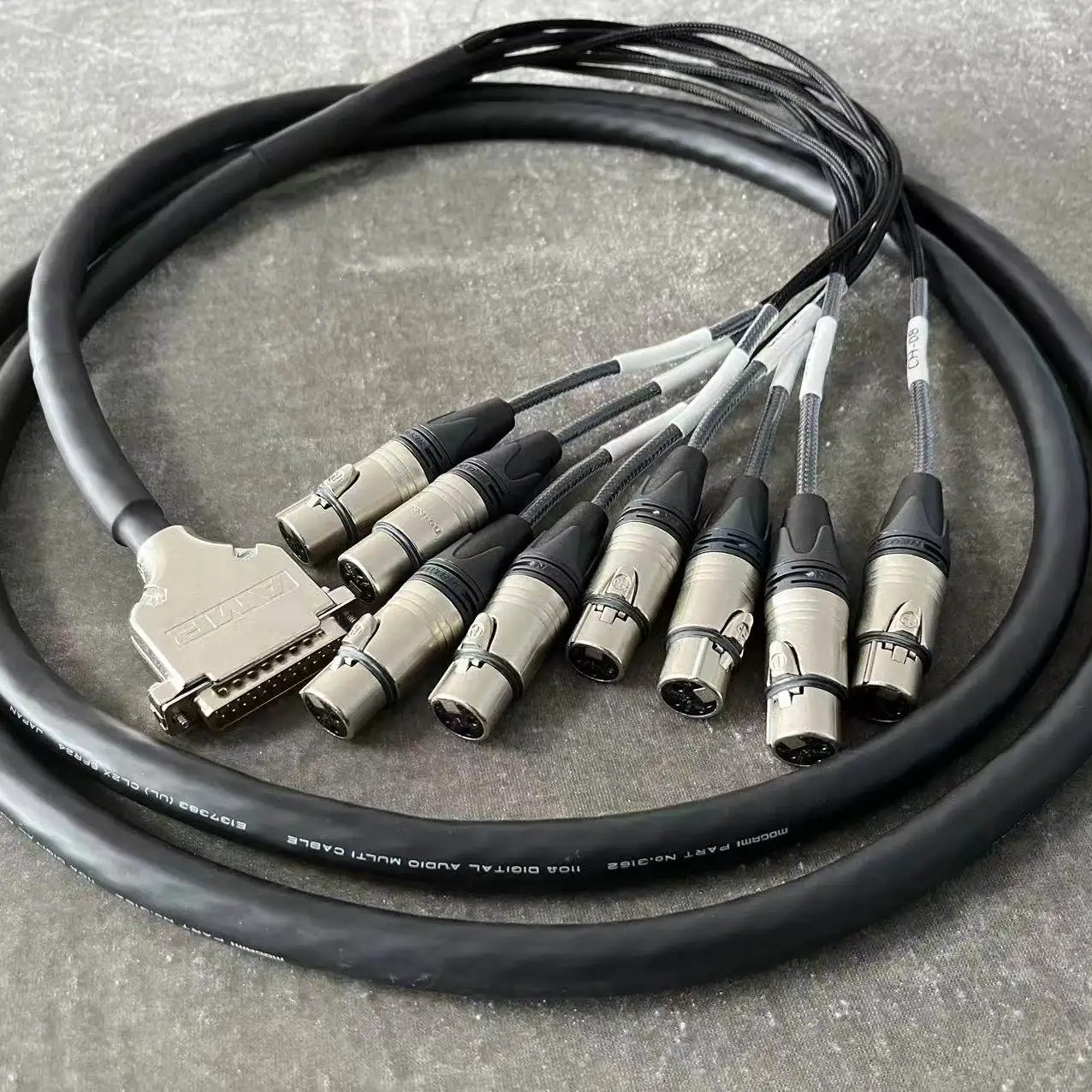 Cable de audio digital 3162 DB25 macho a Neutrik XLR macho/hembra, cable multipar AES/EBU de 8 canales, cables y conectores multimarca