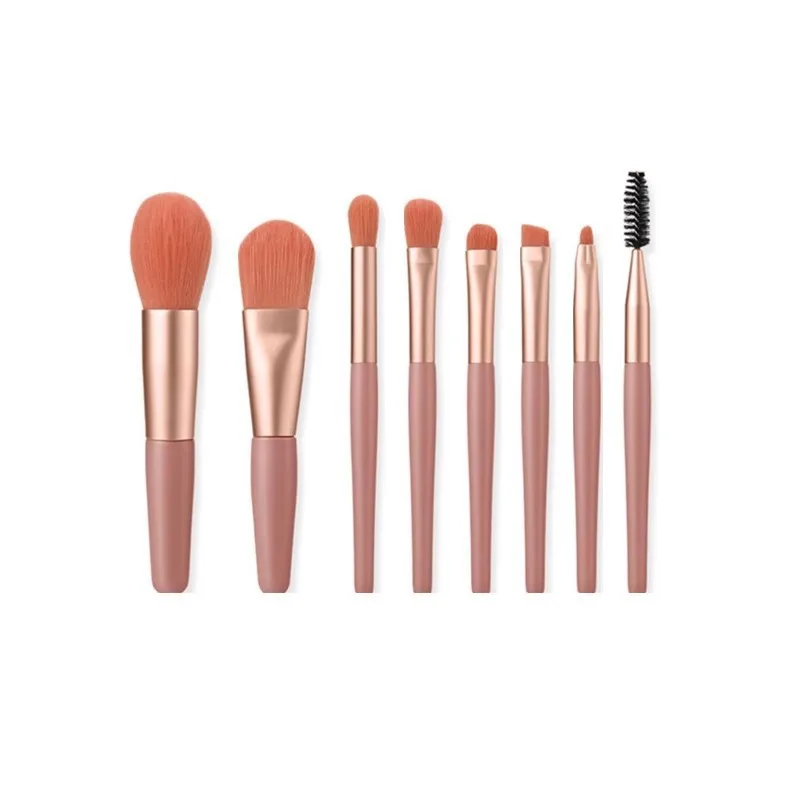 Novo 8 pçs conjunto de pincéis de maquiagem corretivo escova blush pó solto escova sombra de olho iluminador fundação escova ferramentas de beleza