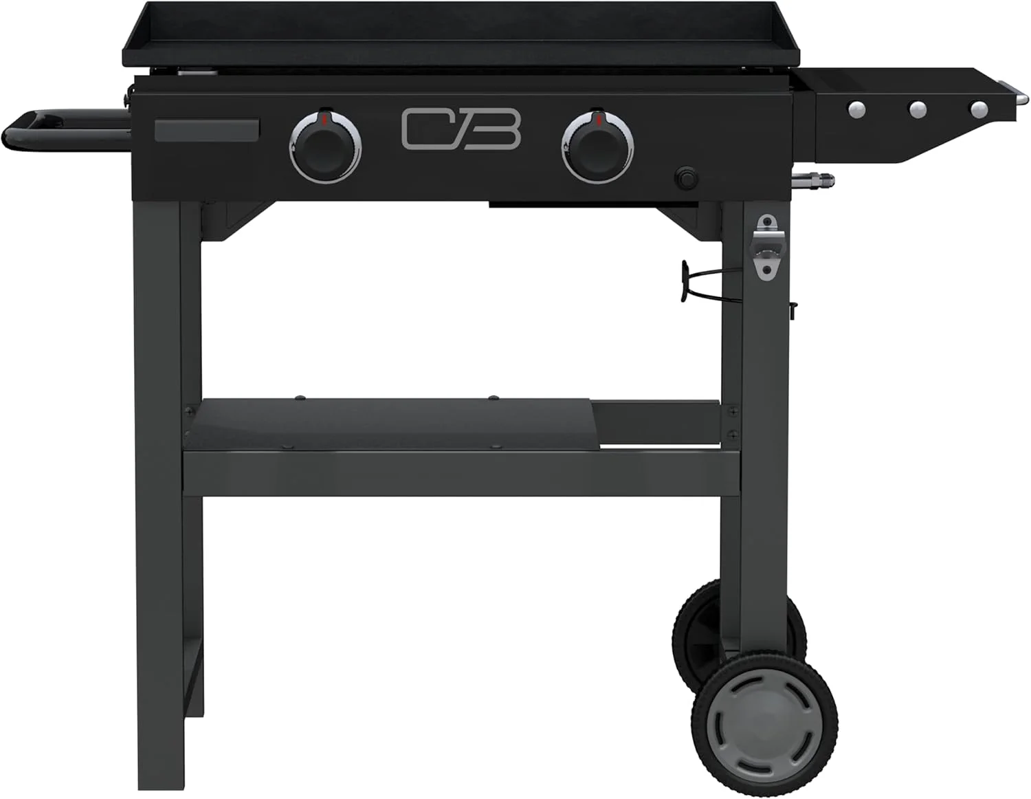 Performance Series Propane Gas Griddle with Cart 2 Burner Flat Top Grill, Black