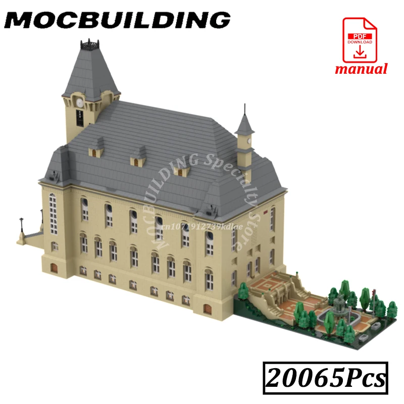 Modern Church Castle with Garden Model MOC Building Blocks Bricks Architectured Construction Gift Present Display Toys