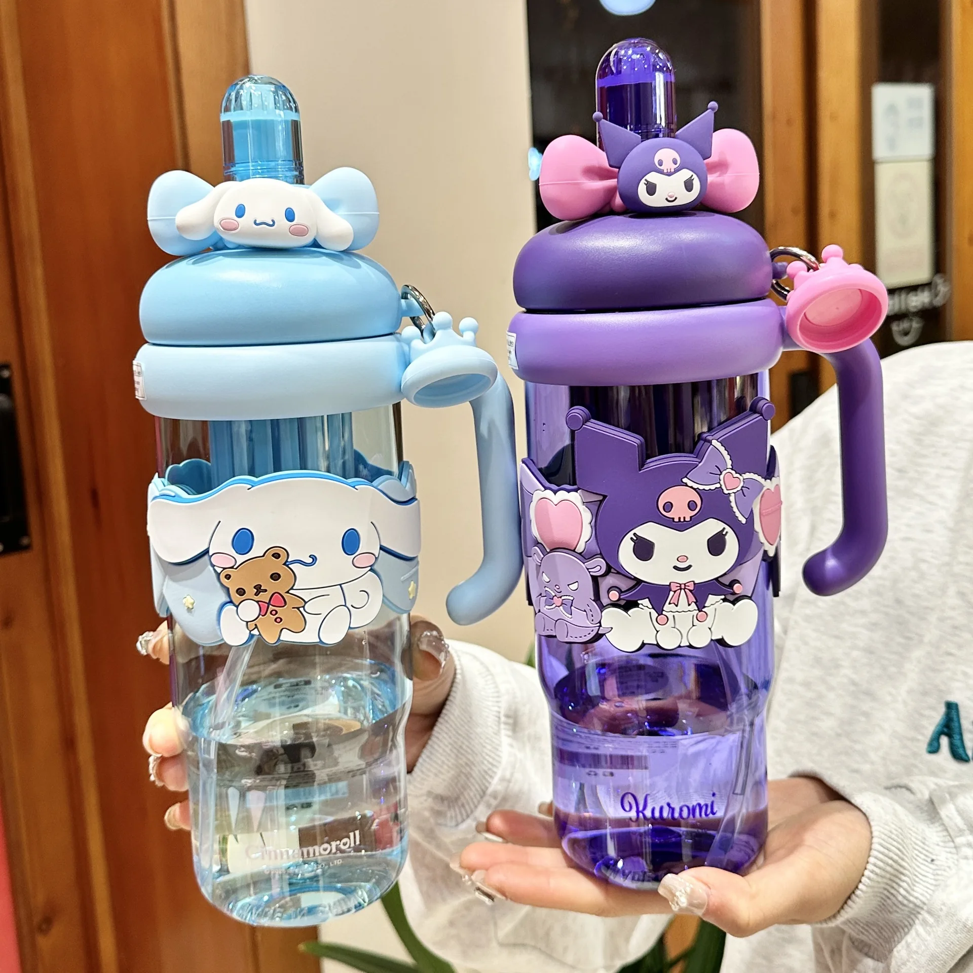 

Sanrio Kuromi Straw Bobo Ice King Space Cup 1200ml Sealed Leak Proof Tritan Material Large Capacity Cute Student Girl 500 600ml