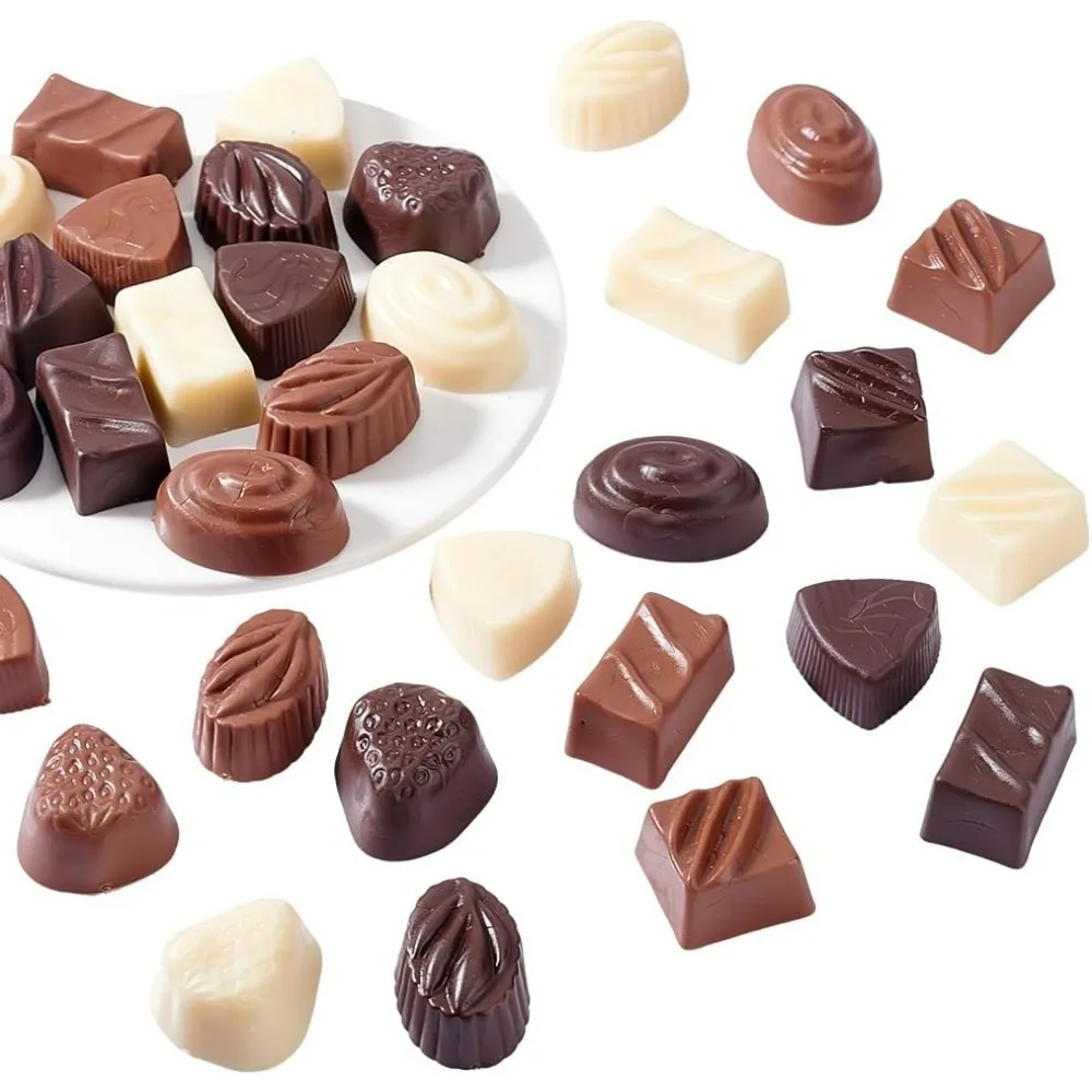 

36 Pcs Artificial Chocolates 18 Styles Fake Chocolates Simulation Chocolate Artificial Food 3D Flatback Cabochon Chocolat
