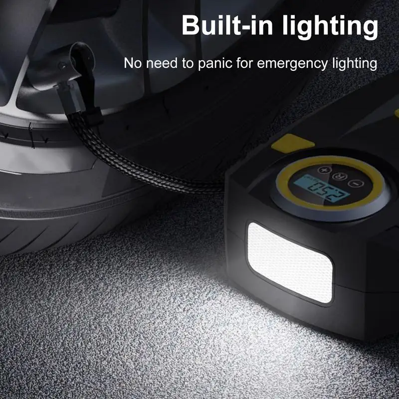 

Air Pump For Car Tires Tire Inflator Portable Air Compressor 3 Gears Brightness Compact Multi-Function Accessories For Sports