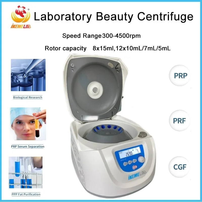 Laboratory Blood Centrifuge PRP/PRF/CGF Plasma Centrifuge 5/7/10/15ml Tube 4500rpm Low Speed Beauty Centrifuge Medical Supplies