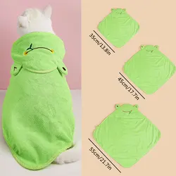 Frog Style Pet Dog Bath Towel With Cap Microfiber Quick-Drying Cat Towel Puppy Drying Pad Bath Products Absorbent Dog Bathrobe