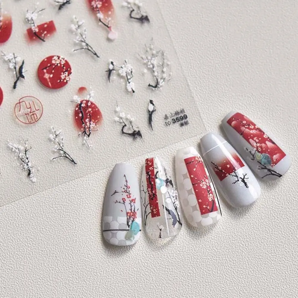 God of Wealth Chinese New Year Nail Stickers Wealth Cat Nail Accessories Fireworks Nail Decals Nail Art Supplies