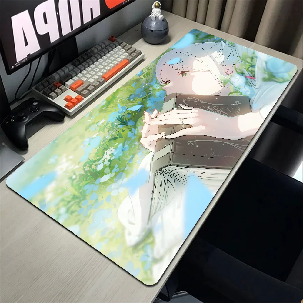 Anime HD F Frieren Mousepad Mouse Mat With Pad gaming accessories Prime Gaming XXL Keyboard Pad Stitch Padding Mat