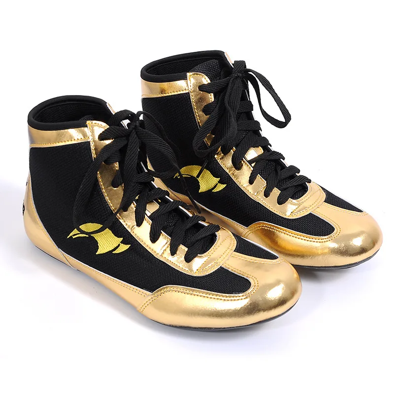 

HONGGANG Black Golden Color Sambo Boots Size 35-45 Men Women Comfortable Wrestling Shoes Women Classic Anti Slip Boxing Boots